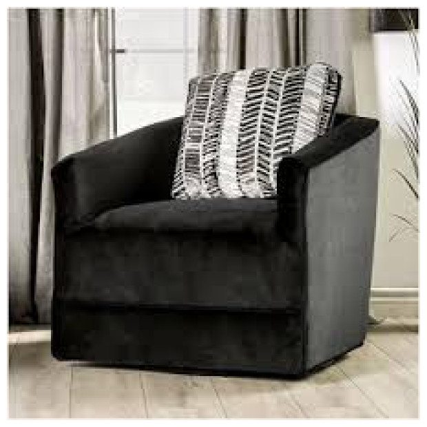 Albany Furniture 0374 GROOVY BLACK SWIVEL CHAIR