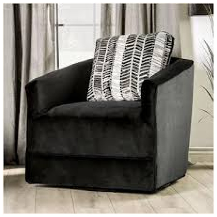 Albany Furniture 0374 GROOVY BLACK SWIVEL CHAIR