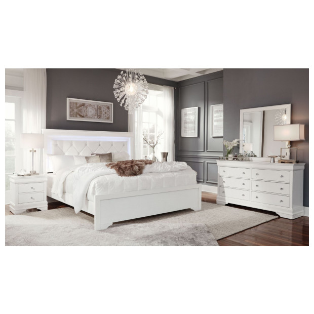 Global Furniture POMPEI WHITE QN BED