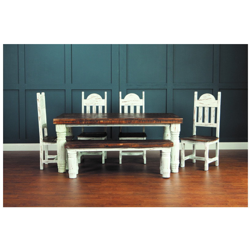 Fitzgerald Furniture SANTA RITA WHITE TABLE/4CH/BENCH